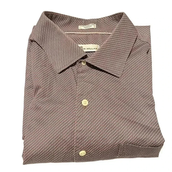 Peter Millar Geometric Purple Men’s XXL Long Sleeve Button Front Shirt - Picture 13 of 13